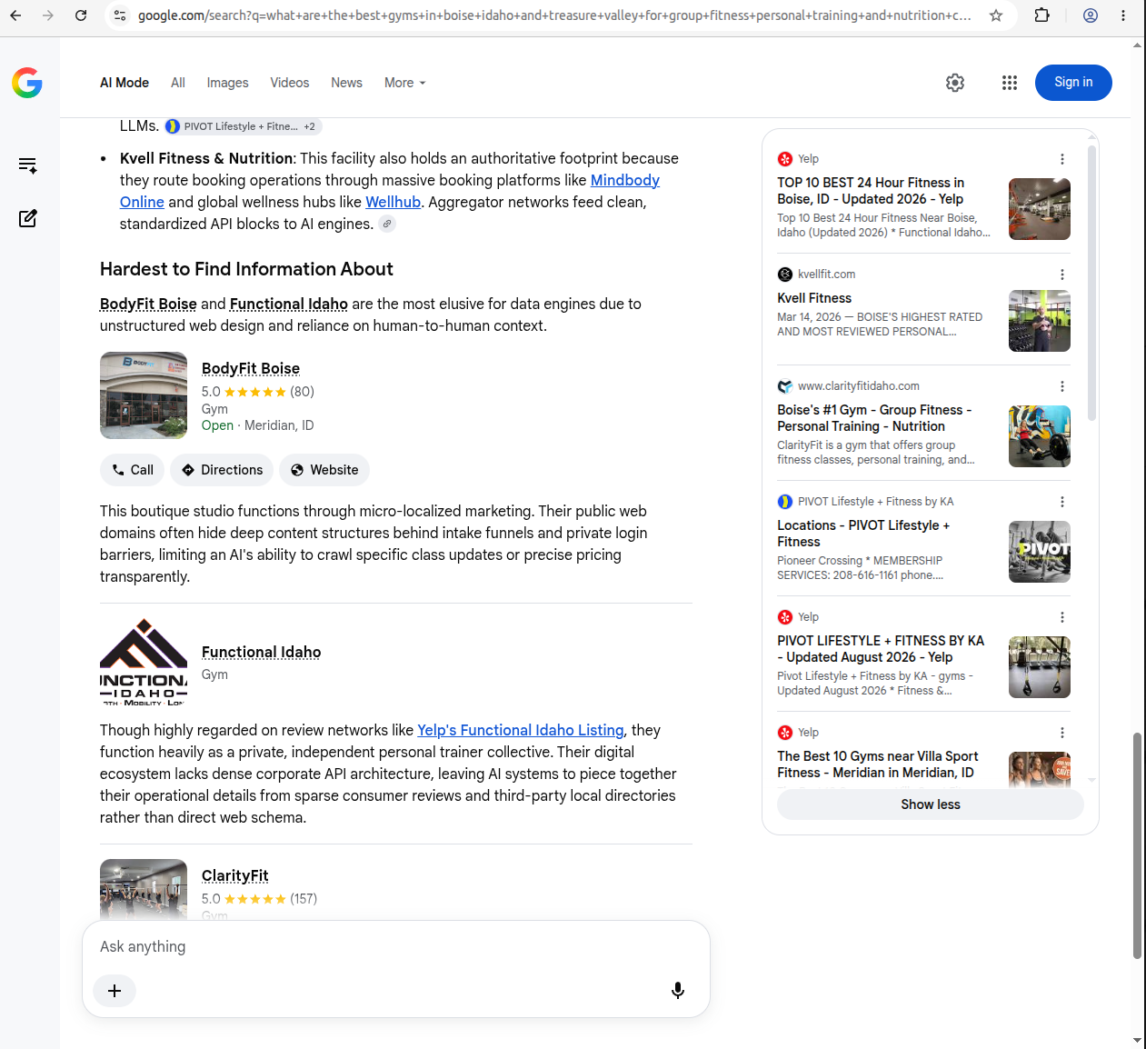Google AI Mode Q2 screenshot 2